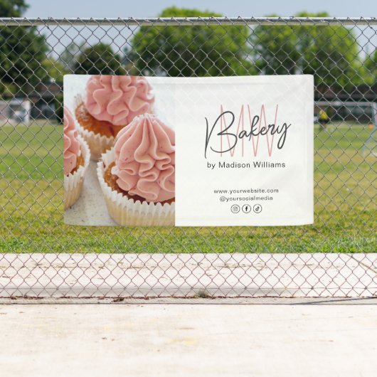 Custom Monogram Logo Photo Bakery Business Banner (Insitu)