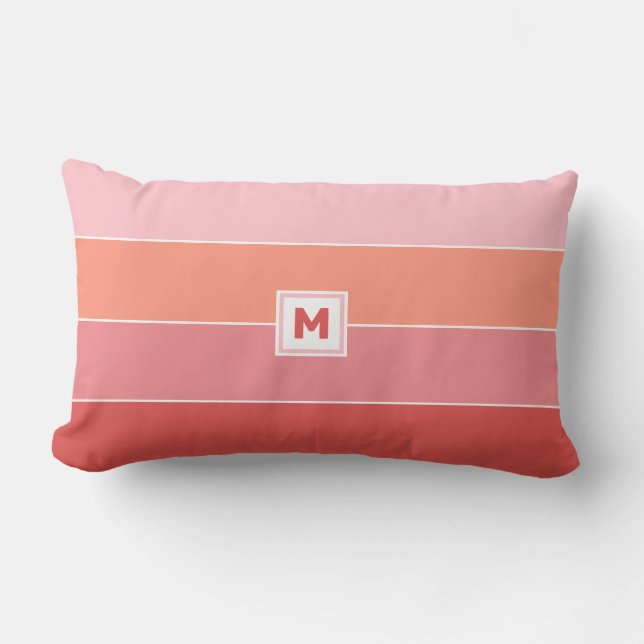 Custom Monogram Lumbar Pillow Lendenkissen (Vorderseite)