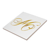 Custom Monogram M Imitat Gold Foil Monogramme Init Fliese (Seite)