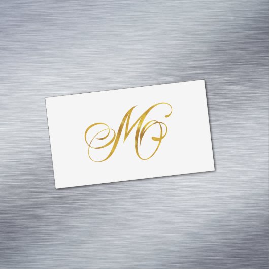 Custom Monogram M Imitat Gold Foil Monogramme Init Magnetische Visitenkarte (Beispiel)
