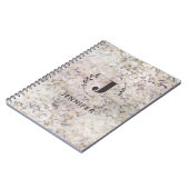 Custom Monogram Marble Uni Ruled Notebook Notizblock (Linke Seite)