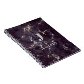Custom Monogram Marble Uni Ruled Notebook Notizblock (Rechte Seite)