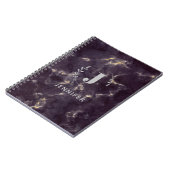 Custom Monogram Marble Uni Ruled Notebook Notizblock (Linke Seite)
