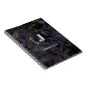 Custom Monogram Marble Uni Ruled Notebook Notizblock (Rechte Seite)