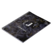 Custom Monogram Marble Uni Ruled Notebook Notizblock (Linke Seite)