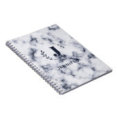 Custom Monogram Marble Uni Ruled Notebook Notizblock (Rechte Seite)