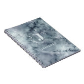 Custom Monogram Marble Uni Ruled Notebook Notizblock (Rechte Seite)