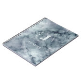 Custom Monogram Marble Uni Ruled Notebook Notizblock (Linke Seite)