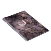 Custom Monogram Marble Uni Ruled Notebook Notizblock (Rechte Seite)