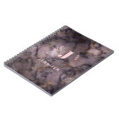 Custom Monogram Marble Uni Ruled Notebook Notizblock (Linke Seite)