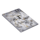 Custom Monogram Marble Uni Ruled Notebook Notizblock (Rechte Seite)