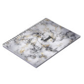 Custom Monogram Marble Uni Ruled Notebook Notizblock (Linke Seite)