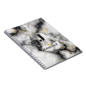Custom Monogram Marble Uni Ruled Notebook Notizblock (Rechte Seite)