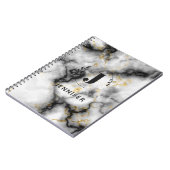 Custom Monogram Marble Uni Ruled Notebook Notizblock (Linke Seite)