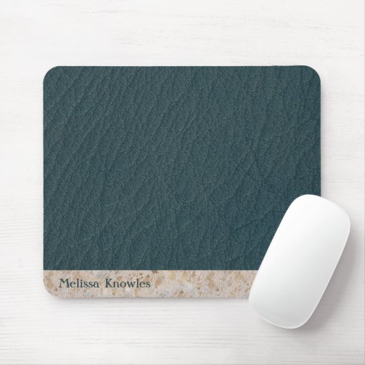Custom Monogram Masculine Modern Aquamarin Blue Le Mousepad (Mit Mouse)