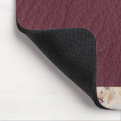 Custom Monogram Masculine Moderne Burgundleder Mousepad (Ecke)