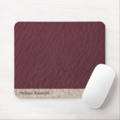 Custom Monogram Masculine Moderne Burgundleder Mousepad (Mit Mouse)