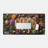 Custom Monogram Mexican Food Schreibtischunterlage (Tastatur & Maus)