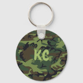 Custom Monogram Military Green Camouflage Schlüsselanhänger (Vorderseite)