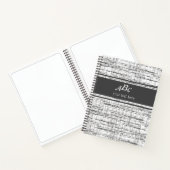 Custom Monogram Minimalistisch Grau Grunge Noteboo Notizblock (Innenseite)