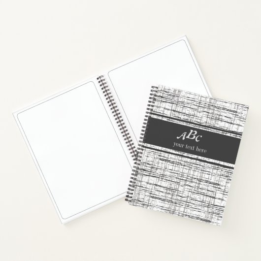 Custom Monogram Minimalistisch Grau Grunge Noteboo Notizblock (Innenseite)