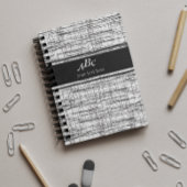 Custom Monogram Minimalistisch Grau Grunge Noteboo Notizblock