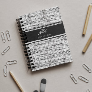 Custom Monogram Minimalistisch Grau Grunge Noteboo Notizblock