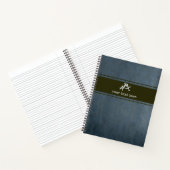 Custom Monogram Minimalistisch Grunge Notebook Notizblock (Innenseite)
