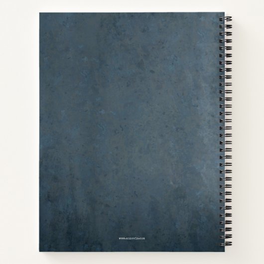 Custom Monogram Minimalistisch Grunge Notebook Notizblock (Rückseite)