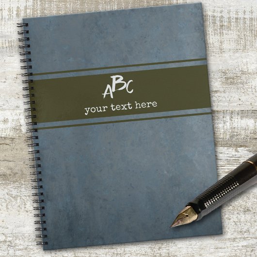 Custom Monogram Minimalistisch Grunge Notebook Notizblock