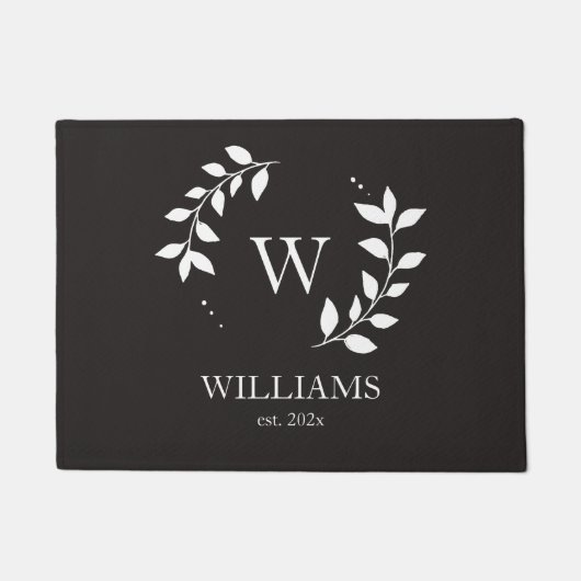 Custom Monogram Modern Elegant New House Fußmatte (Vorderseite)
