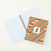 Custom Monogram Modern Retro 70er Geometric Deluxe Notizblock (Innenseite)