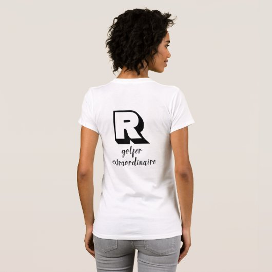 Custom Monogram Modern Typografy T-Shirt (Schwarz voll)