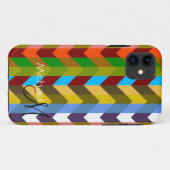 Custom Monogram Modern Zickzack Zigzag 10 Case-Mate iPhone Hülle (Rückseite (Horizontal))