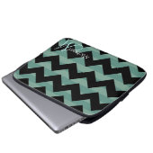 Custom Monogram Modern Zickzack Zigzag 10 Laptopschutzhülle (Vorne Knopf)