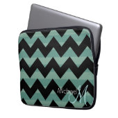 Custom Monogram Modern Zickzack Zigzag 10 Laptopschutzhülle (Vorderseite Links)