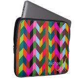 Custom Monogram Modern Zickzack Zigzag 2 Laptopschutzhülle (Vorne Rechts)