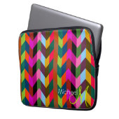 Custom Monogram Modern Zickzack Zigzag 2 Laptopschutzhülle (Vorderseite Links)