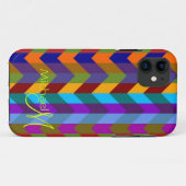 Custom Monogram Modern Zickzack Zigzag 3 Case-Mate iPhone Hülle (Rückseite (Horizontal))