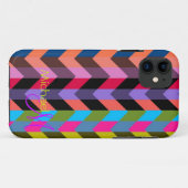 Custom Monogram Modern Zickzack Zigzag 6 Case-Mate iPhone Hülle (Rückseite (Horizontal))