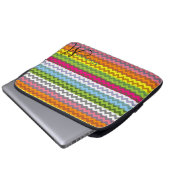 Custom Monogram Modern Zickzack Zigzag 7 Laptopschutzhülle (Vorne Knopf)