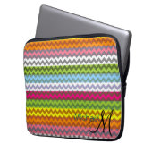 Custom Monogram Modern Zickzack Zigzag 7 Laptopschutzhülle (Vorderseite Links)