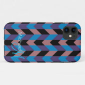 Custom Monogram Modern Zickzack Zigzag 8 Case-Mate iPhone Hülle (Rückseite (Horizontal))