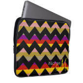 Custom Monogram Modern Zickzack Zigzag 8 Laptopschutzhülle (Vorne Rechts)