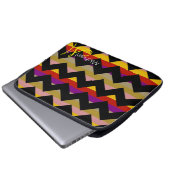 Custom Monogram Modern Zickzack Zigzag 8 Laptopschutzhülle (Vorne Knopf)
