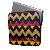 Custom Monogram Modern Zickzack Zigzag 8 Laptopschutzhülle (Vorderseite Links)
