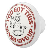 Custom Monogram Motivational Retro Keramikknauf (Rechts)