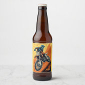 Custom Monogram Motocross Bierflaschenetikett (Vorderseite)