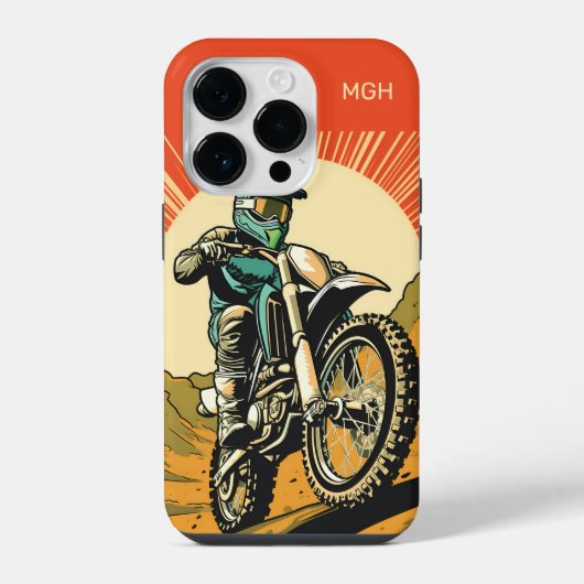 Custom Monogram Motocross iPhone Hülle (Rückseite)