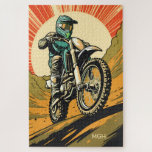 Custom Monogram Motocross Puzzle<br><div class="desc">Sehen Sie in meinem Geschäft nach,  was ich für weitere Sportartikel halte.</div>